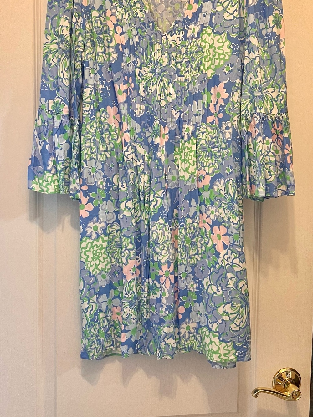Lilly Pulitzer Floral V-Neck Tunic in Blue, Green & Pink